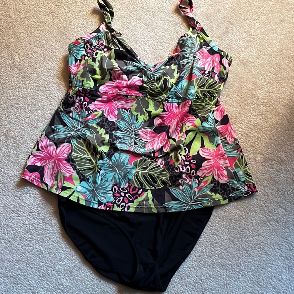 Anita Rosa Gaia tankini sz 14 c cup multicolor floral